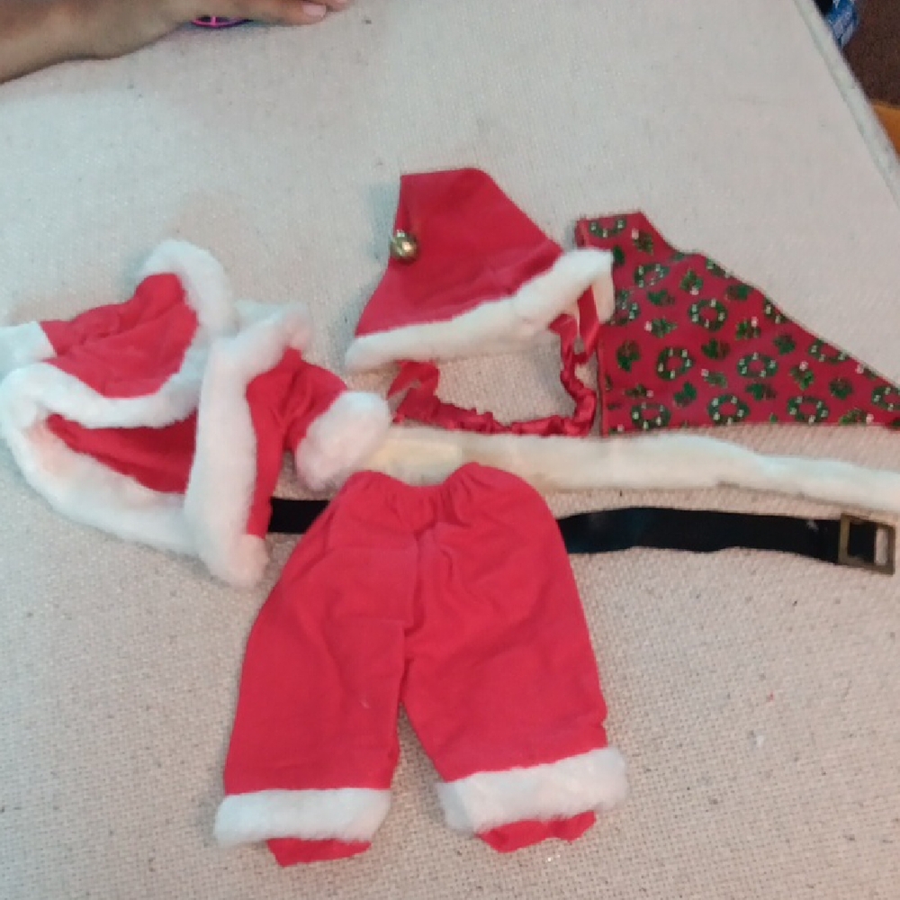 Festive Red Santa Costume For Doll
